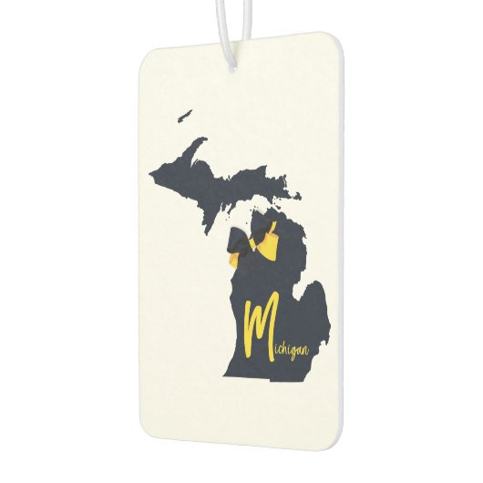 University of Michigan Staat Map Blue and Yellow Autolufterfrischer (Links)