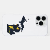 University of Michigan Staat Map Blue and Yellow iPhone Hülle (Rückseite (Horizontal))