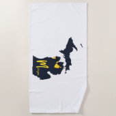 University of Michigan Staat Map Blue and Yellow Strandtuch (Vorderseite)