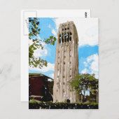 University of Michigan Tower Abstrakt Postkarte (Vorne/Hinten)