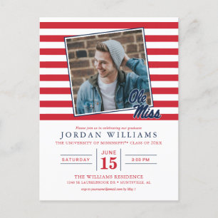 University of Mississippi   Ole Miss Schrift Ankündigungspostkarte