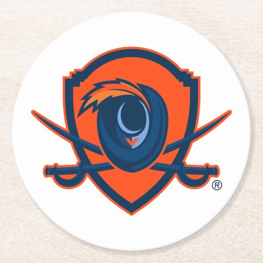 University of Virginia | Cavalier Shield Runder Pappuntersetzer (Vorderseite)