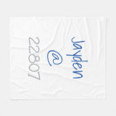 University Silver Blue Zip Code Custom Fleecedecke (Vorderseite (Horizontal))