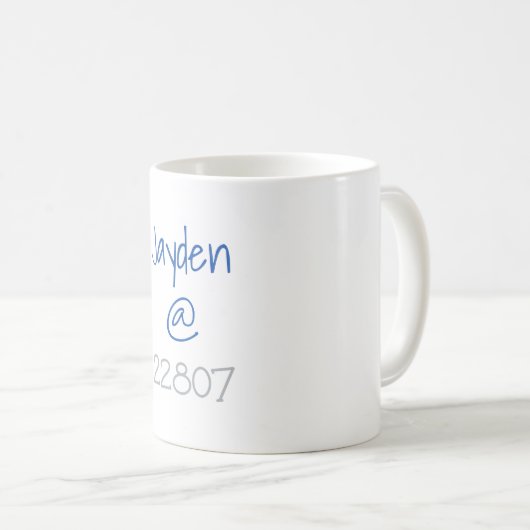 University Silver Blue Zip Code Custom Kaffeetasse (VorderseiteRechts)