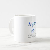 University Silver Blue Zip Code Custom Kaffeetasse (Vorderseite Links)