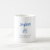 University Silver Blue Zip Code Custom Kaffeetasse (Mittel)