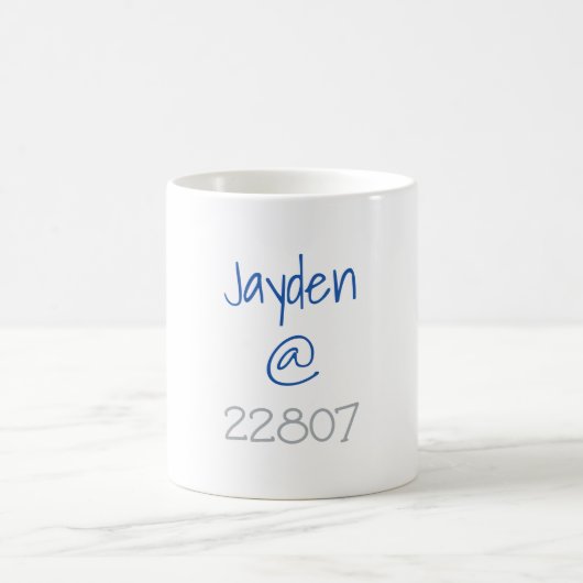 University Silver Blue Zip Code Custom Kaffeetasse (Mittel)