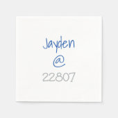 University Silver Blue Zip Code Custom Serviette (Vorderseite)