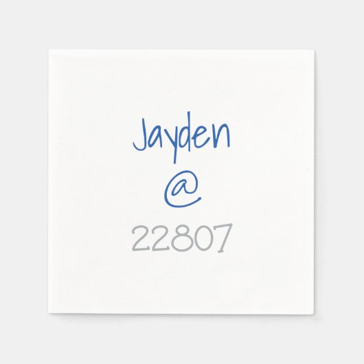 University Silver Blue Zip Code Custom Serviette (Vorderseite)