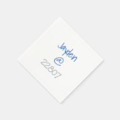 University Silver Blue Zip Code Custom Serviette (Ecke)