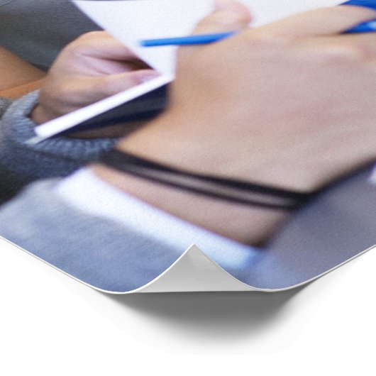 University students using laptop in classroom poster (Ecke)