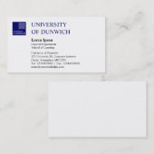 University Style - Deep Navy Visitenkarte (Vorne/Hinten)