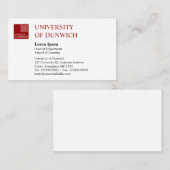 University Style - Maroon Visitenkarte (Vorne/Hinten)