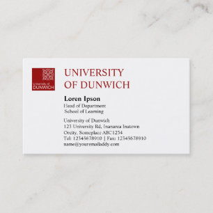 University Style - Maroon Visitenkarte