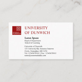 University Style - Maroon Visitenkarte