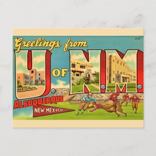Universty Vintage Postkarte von New Mexico (Vorderseite)