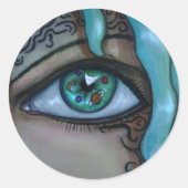 Universum Auge Runder Aufkleber (Vorderseite)