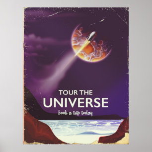 Universum bereisen Vintage-Poster der Science-Fict Poster