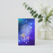 *~* Universum-Blume von Leben-Yoga Reiki Visitenkarte (Stehend Vorderseite)