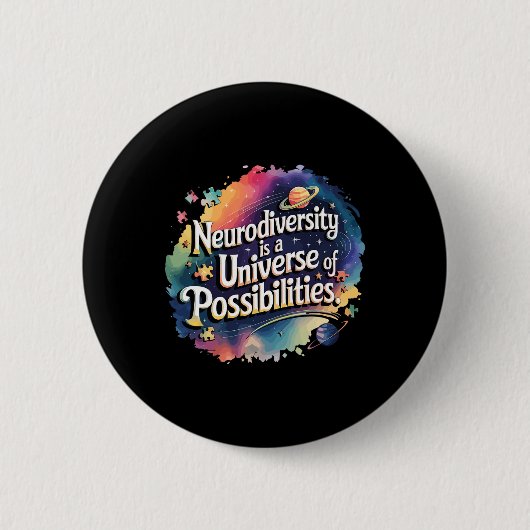 Universum der Neurovielfalt im Weltraum Button (Vorderseite)
