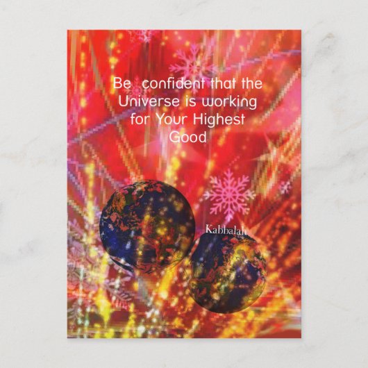 Universum funktioniert für Sie Postkarte (Vorderseite)