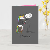 Universum - Funny Unicorn Poesie Grußkarte Karte (Gelbe Blume)