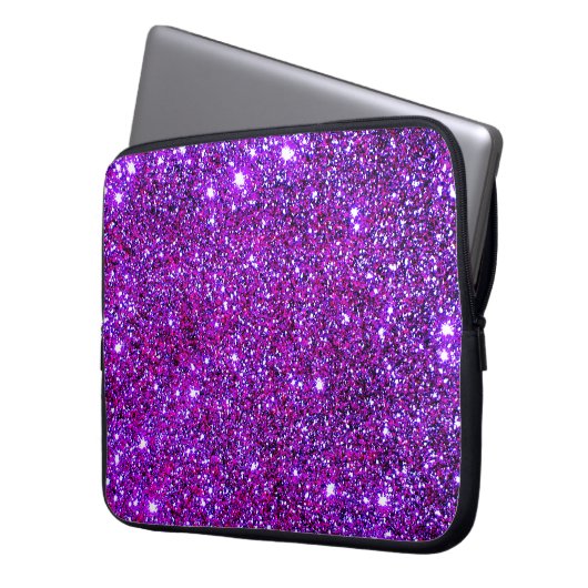 Universum hat lila Glitzer-funkelnd Laptop-Kasten Laptopschutzhülle (Vorderseite Links)