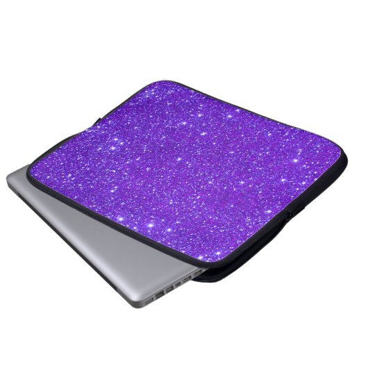 Universum hat lila Glitzer-Glitzern-Laptop-Kasten Laptopschutzhülle (Vorne Knopf)