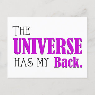 Universum hat meine Back, Daily Affirmation Flash  Feiertagspostkarte