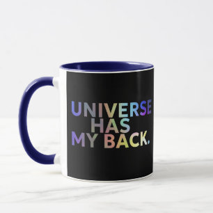 Universum hat meinen Rücken schwarz und blau Tasse