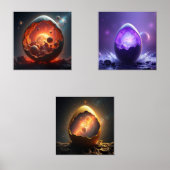 Universum in einem Ei Print Set von 3 (Vorderseite)