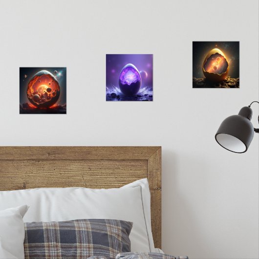 Universum in einem Ei Print Set von 3 (Schlafzimmer)