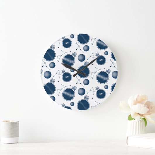 Universum in einer Flasche Große Wanduhr (Zuhause)