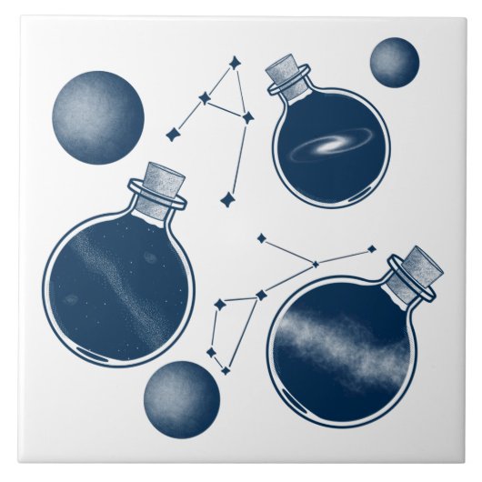 Universum in Flaschen Fliese (Vorderseite)