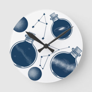 Universum in Flaschen Runde Wanduhr