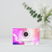 * Universum-kosmische heilige Geometrie-lila Rosa Visitenkarte (Stehend Vorderseite)