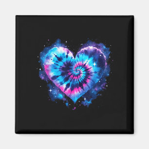 Universum Liebes-Tie-Dye-Herz-Shirt - Hippie Valen Magnet