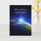 Universum mit Light Flare Vielen Dank Karte (Gelbe Blume)