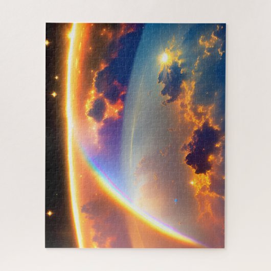 Universum Regenbogen über Wolke Irdisches kosmisch Puzzle (Vertikal)