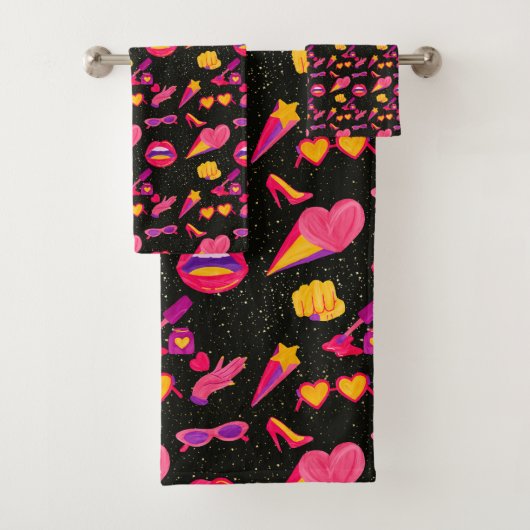 Universum rosa badhandtuch set (Insitu)