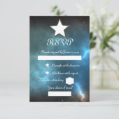 Universum RSVP Karte (Stehend Vorderseite)