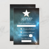 Universum RSVP Karte (Vorne/Hinten)
