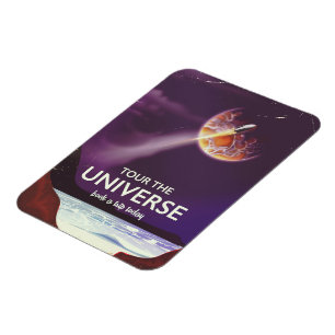Universum-Tour Vintage-Poster Science-Fiction Magnet