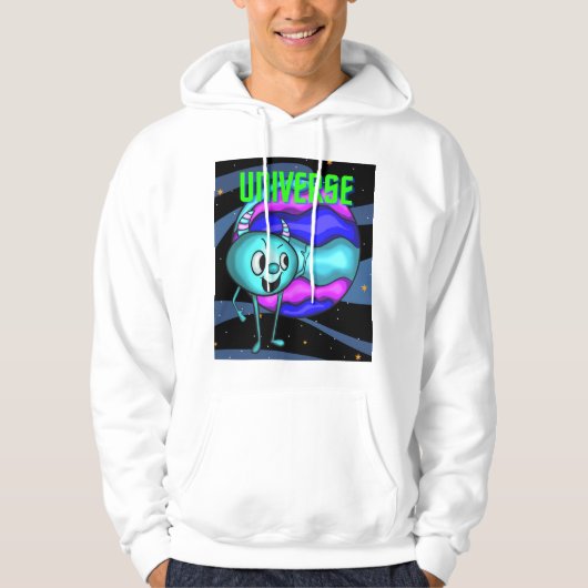 UNIVERSUM UND PLANET HOODIE (Vorderseite)
