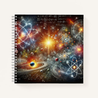 Universum und Quantengleichungen Notizblock