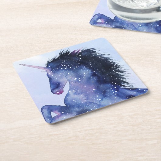 Universum Unicorn - Kosmisch Rechteckiger Pappuntersetzer (angewinkelt)