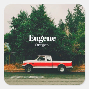 Univestadt Eugene - Oregon Quadratischer Aufkleber
