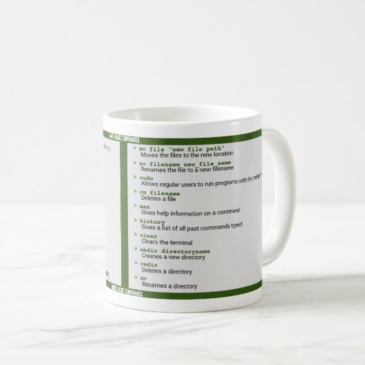Unix Basic-Befehle Kaffeetasse (VorderseiteRechts)