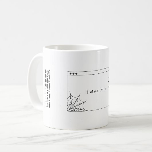 Unix-Befehl "alias" lustig Kaffeetasse (Vorderseite Links)
