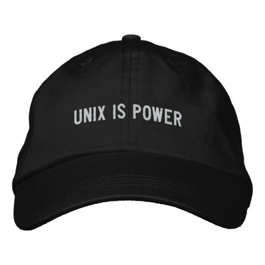 UNIX ist Power Bestickte Baseballkappe (Vorderseite)